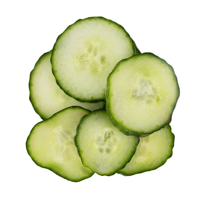 1/4" sliced cucumbers